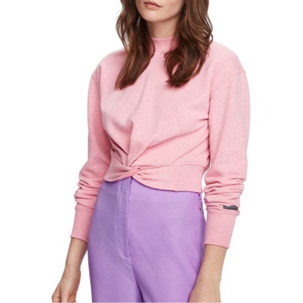 Scotch & soda pink cropped sweatshirt